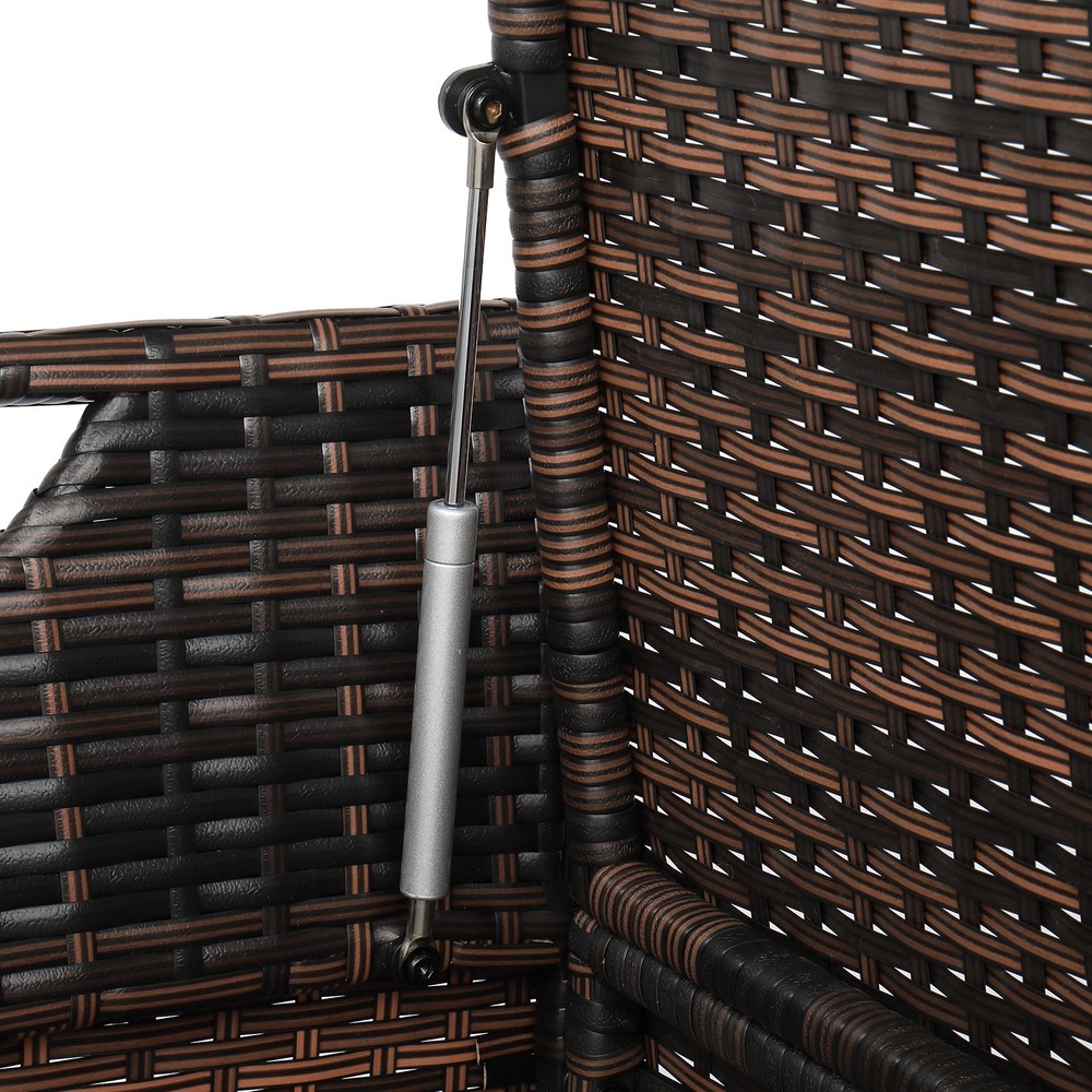 106*52*46cm Iron Frame Can Accommodate Brown Gradient Footstool Rattan Locker