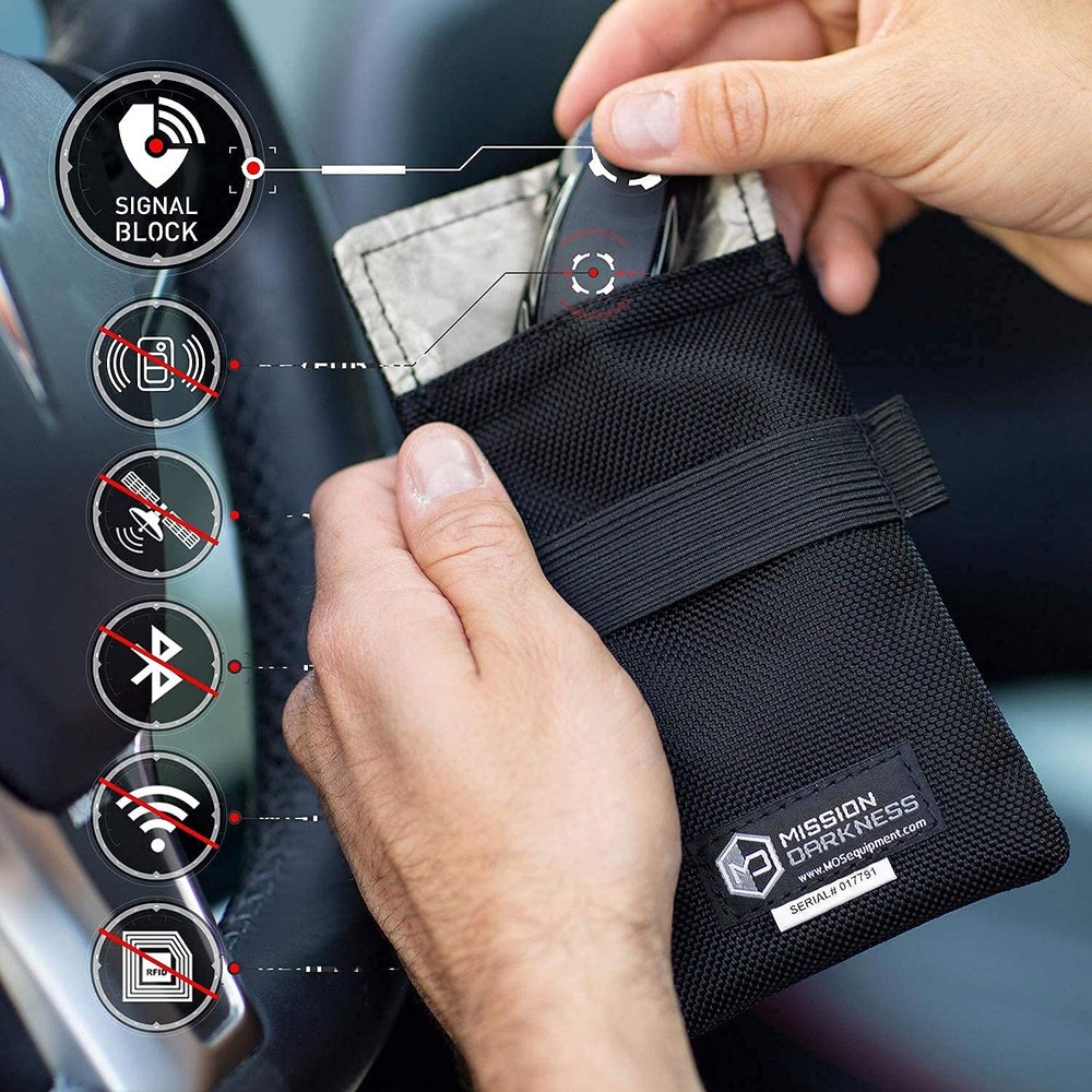 Mission Darkness Faraday Bag for Keyfobs (2-Pack) // RF 2 Pack, Black