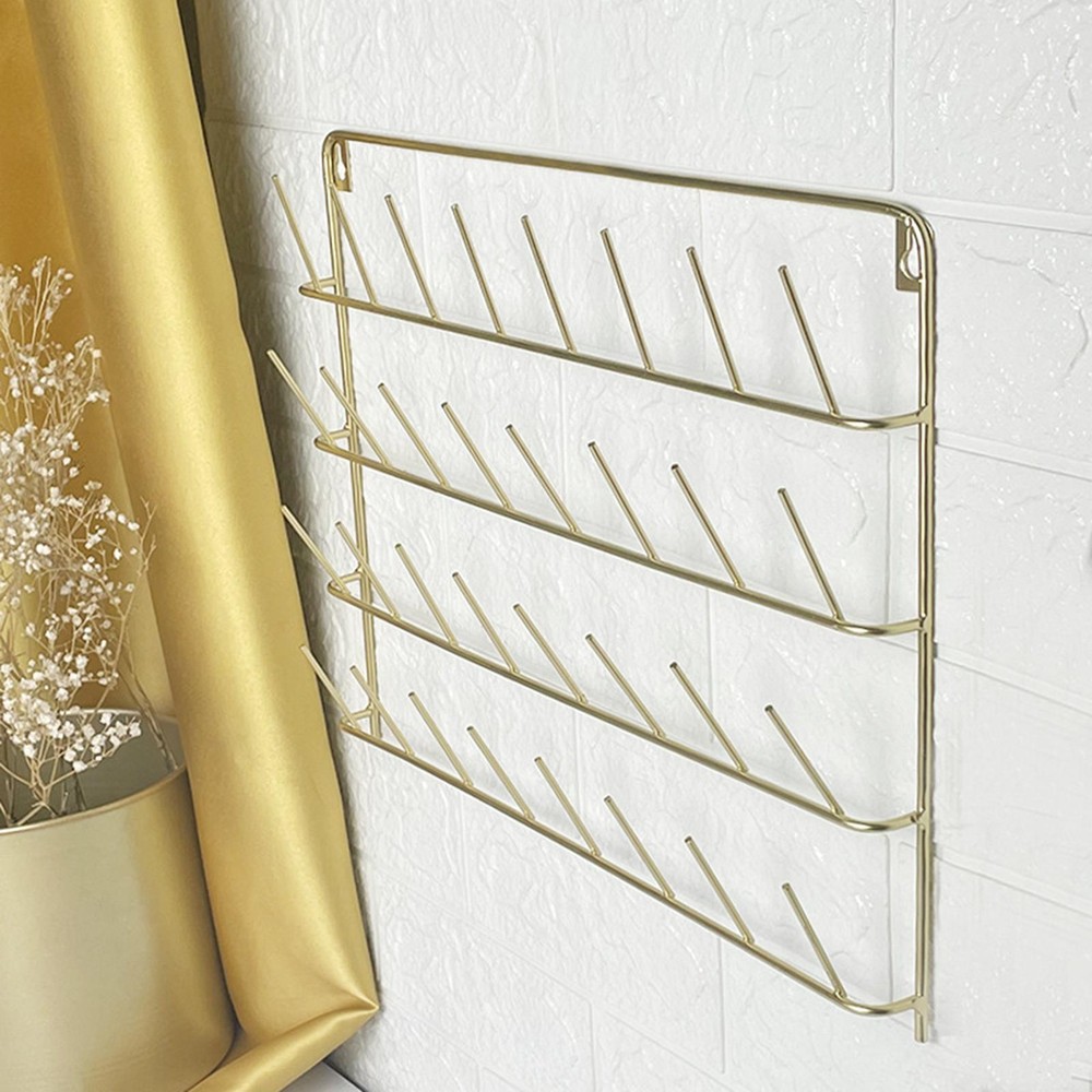 Iron Thread Rack Wall Mount Embroidery 32 Spools Organizer Cone Spool Holder