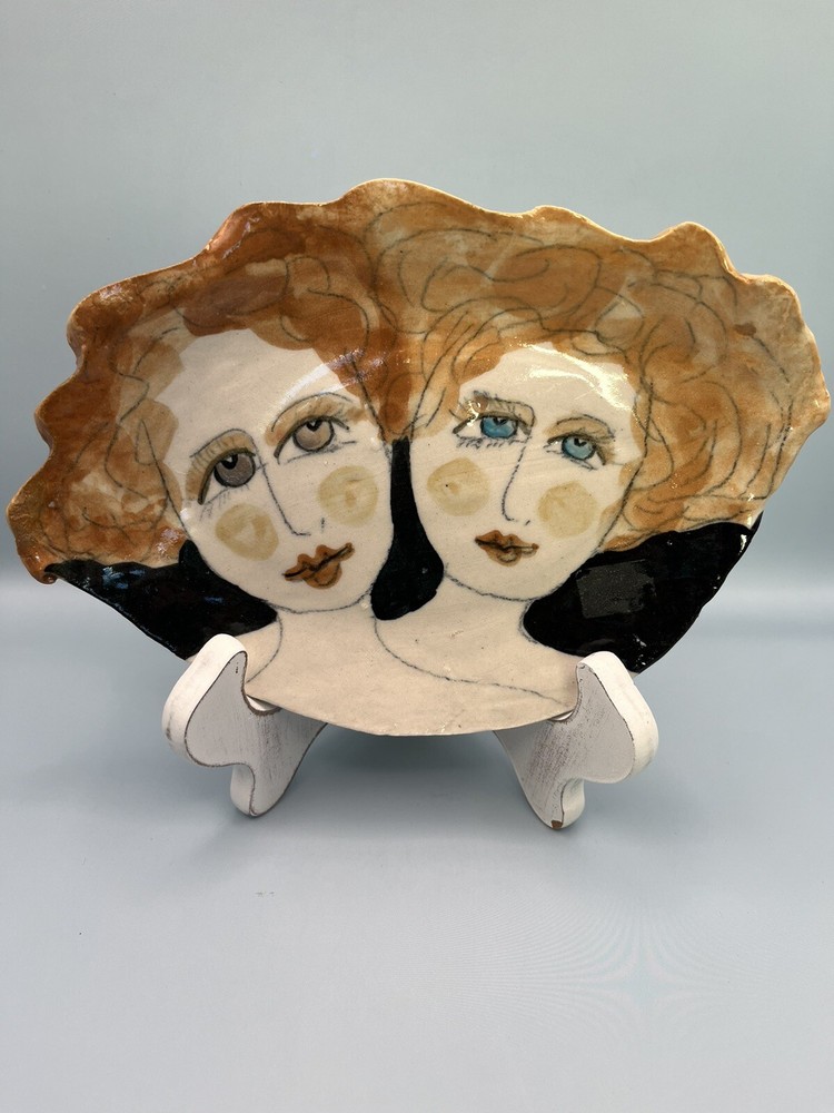 Decorative Art Pottery Plate Hand Painted