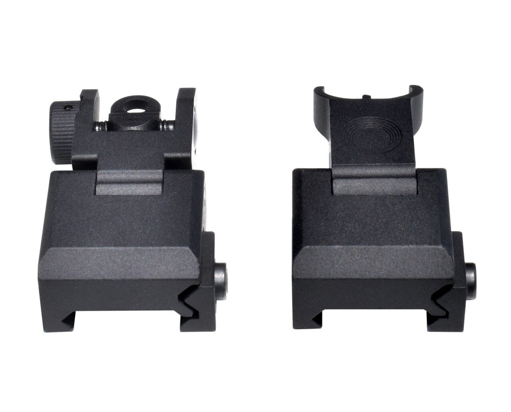 Basic Tactical Flip Up Front and Rear Sight Set, Aluminum
