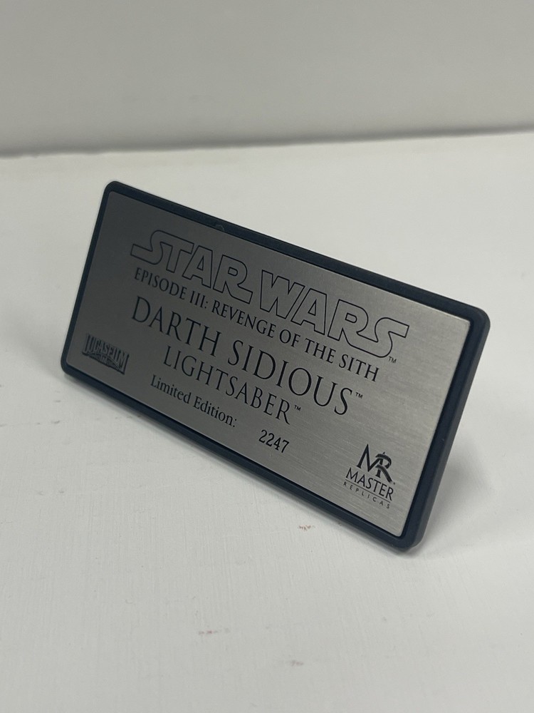 Star Wars Master Replicas ROTS Darth Sidious Plaque - Original