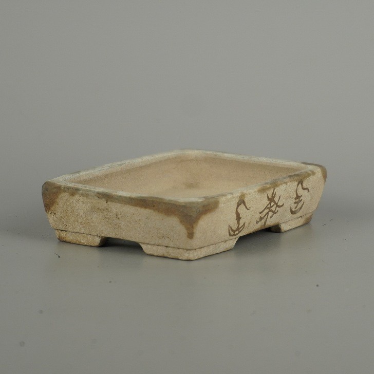 Bonsai Pot Kohou Small Rectangular 10.3cm Glazed Ceramic Japan