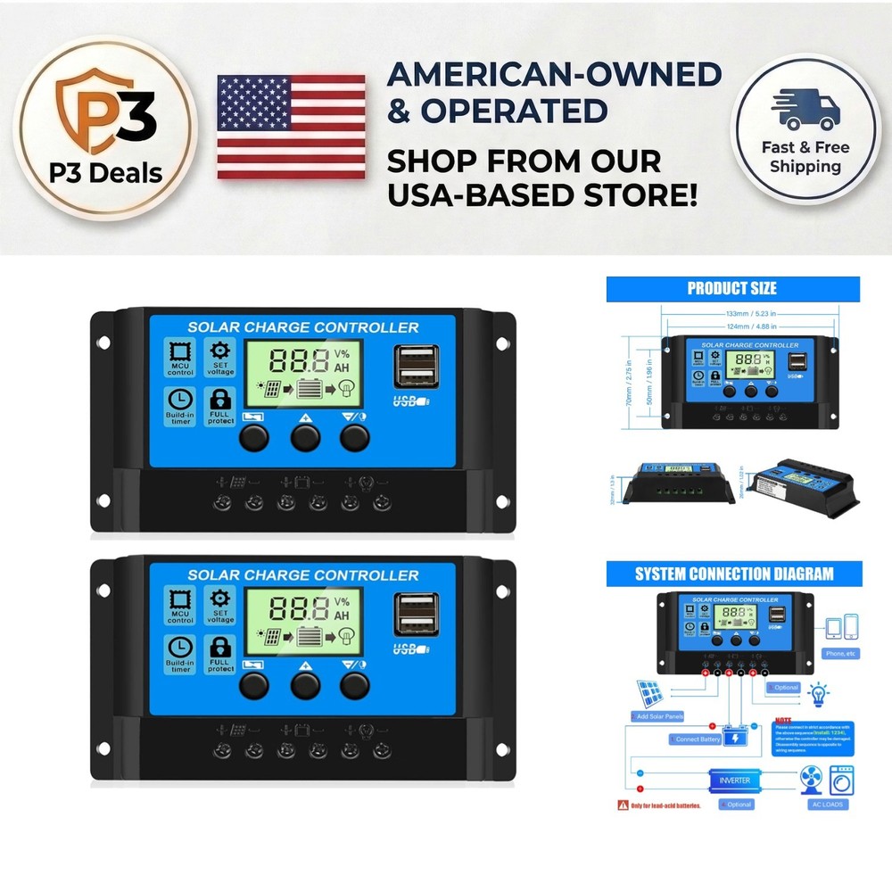 Reliable 30A Solar Charge Controller Kit with LCD and Advanced Safety Features