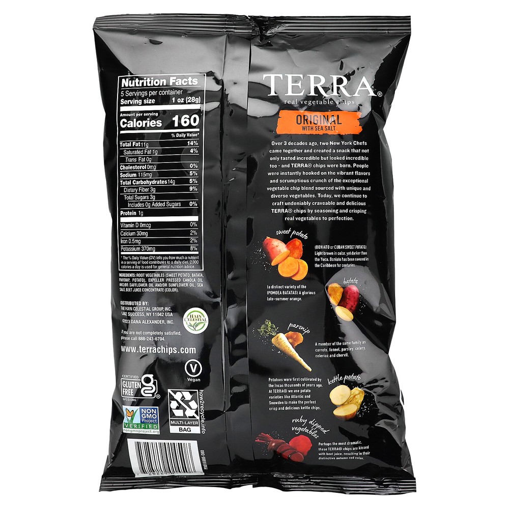 Real Vegetable Chips, Original With Sea Salt, 5 oz (141 g)