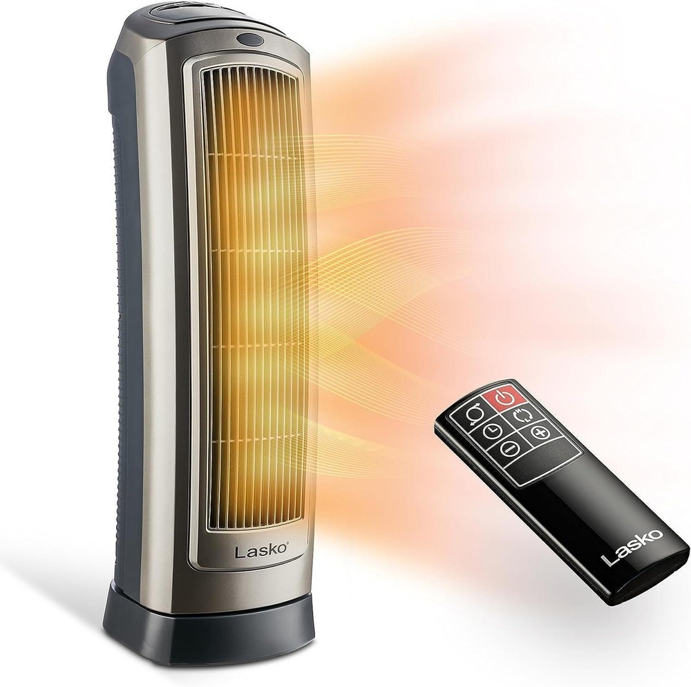 Lasko Oscillating Ceramic Tower Space Heater with Remote Control