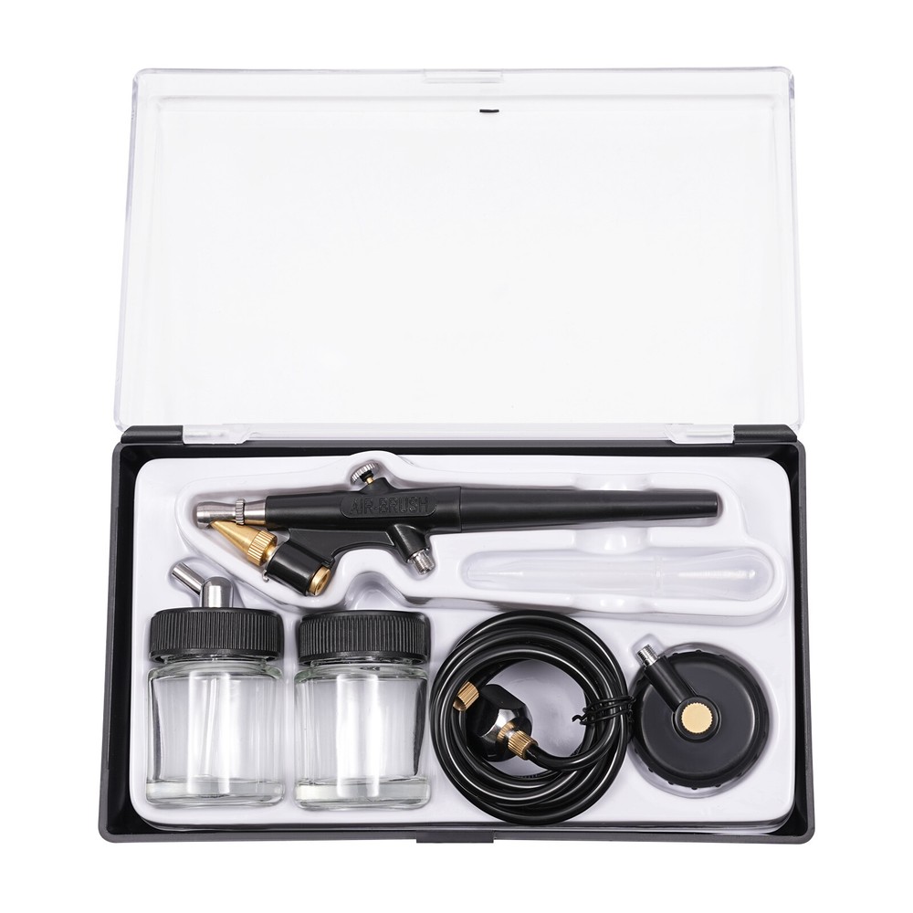 Airbrushing Combo Set w/ 1/6HP Portable Compressor Kit Model Spray Paint Booth