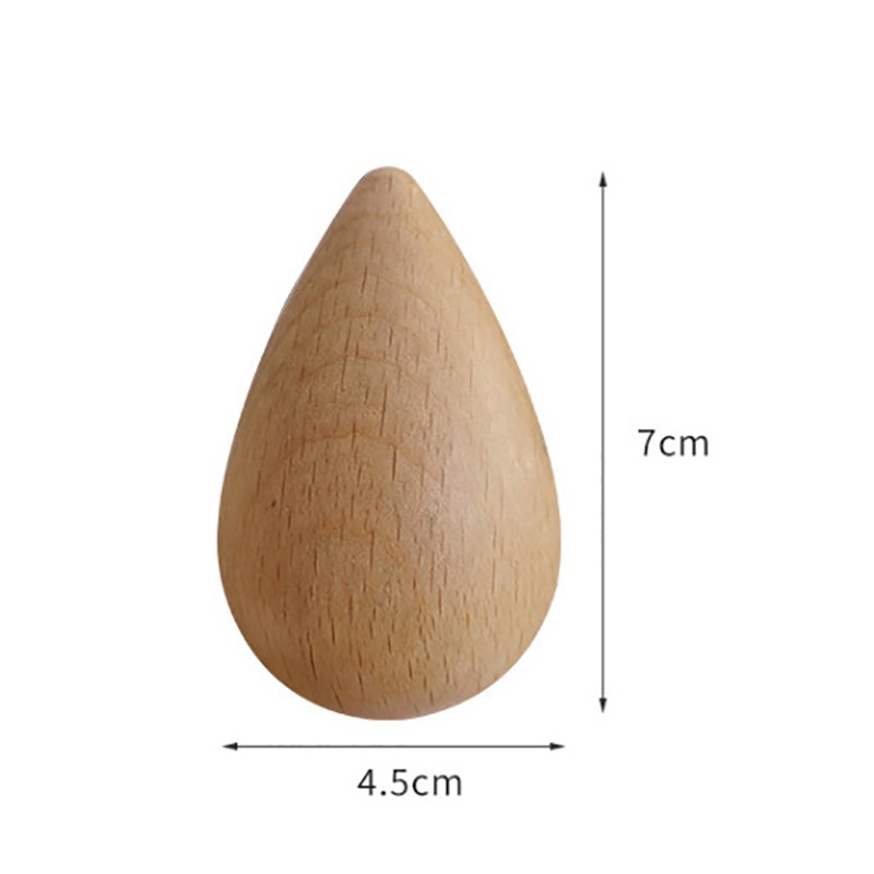 Solid Wood Water Drop Coat Hook Coat Hook Wall Free Punching Cloth Hook Viscose