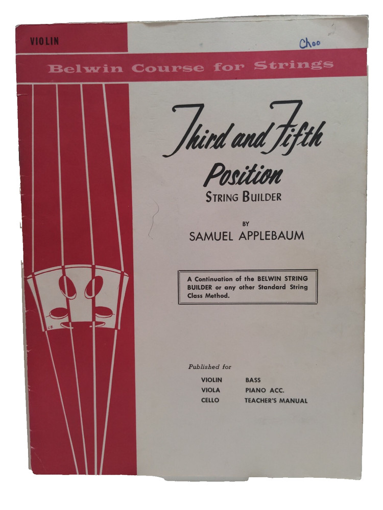 3rd & 5th Belwin Course For Strings Sheet Music Song Book Self Teach Practic M33