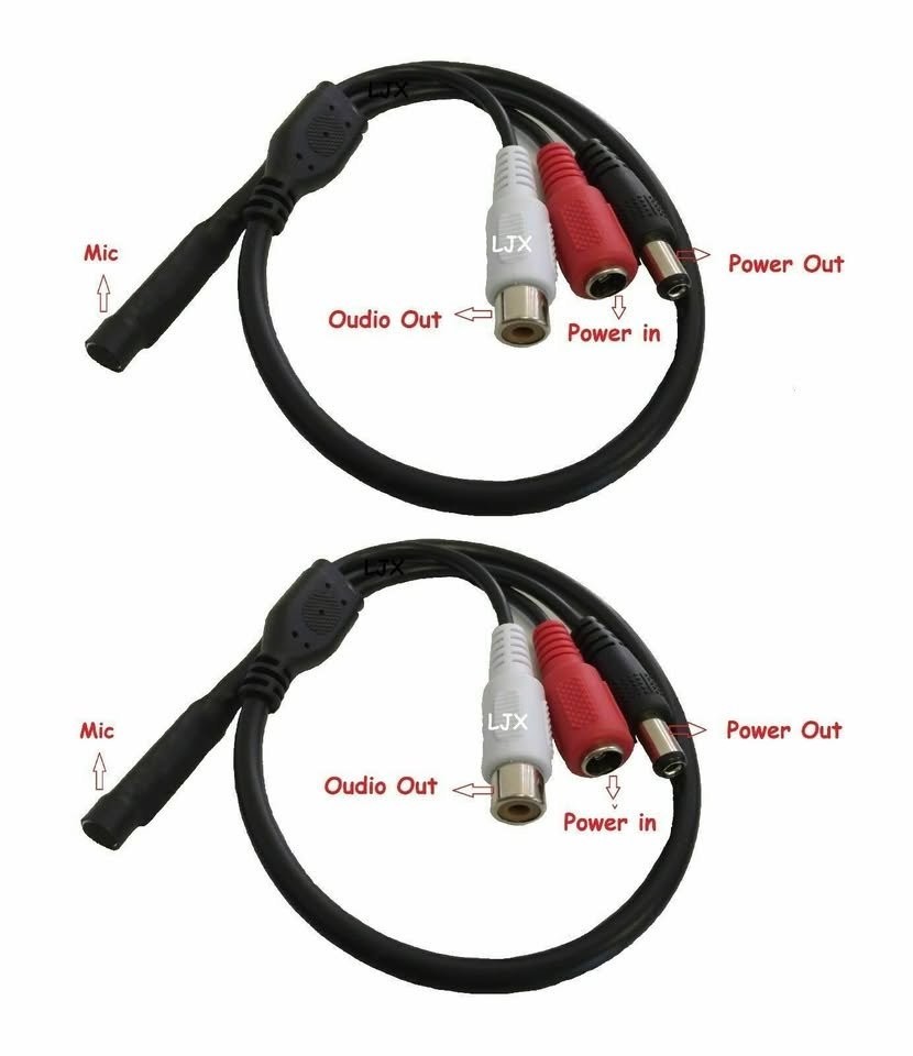 4-Pk Audio High Sensitive Mic Microphone for CCTV Security Camera DVR Systems