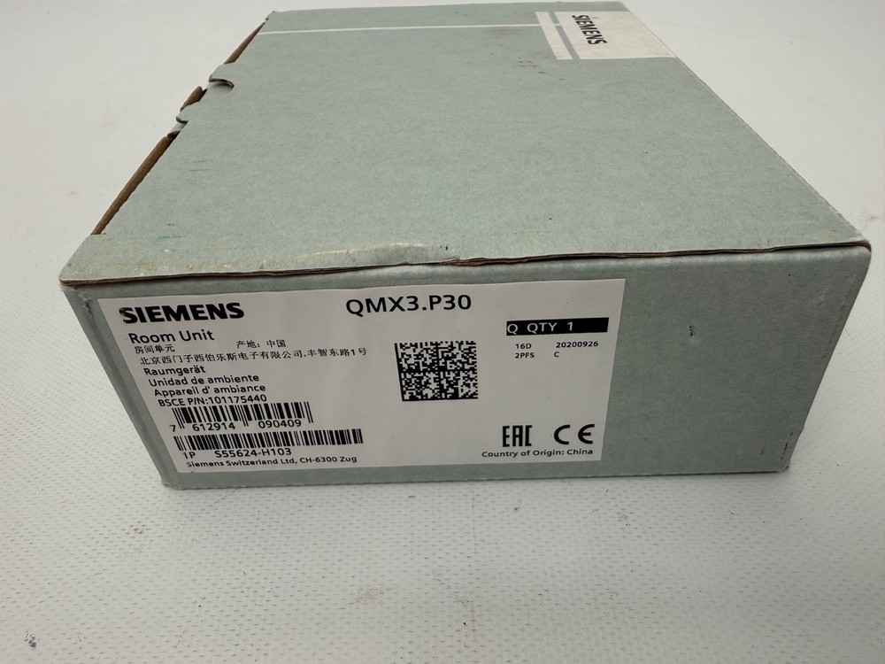 SIEMENS QMX3.P30 TEMPERATURE SENSOR ROOM UNIT WHITE NEW OPEN BOX