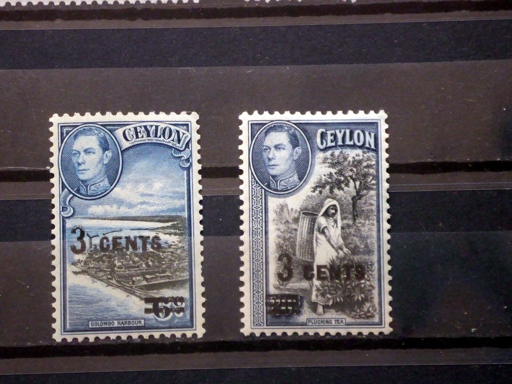 Ceylon 1940-41 SG398/399 Surcharges MLH. (B4055)