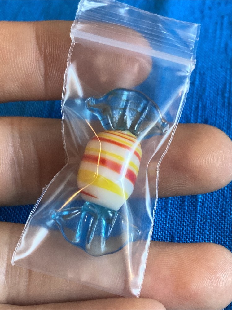 Vintage Glass Hand Wrapped Candy Rare