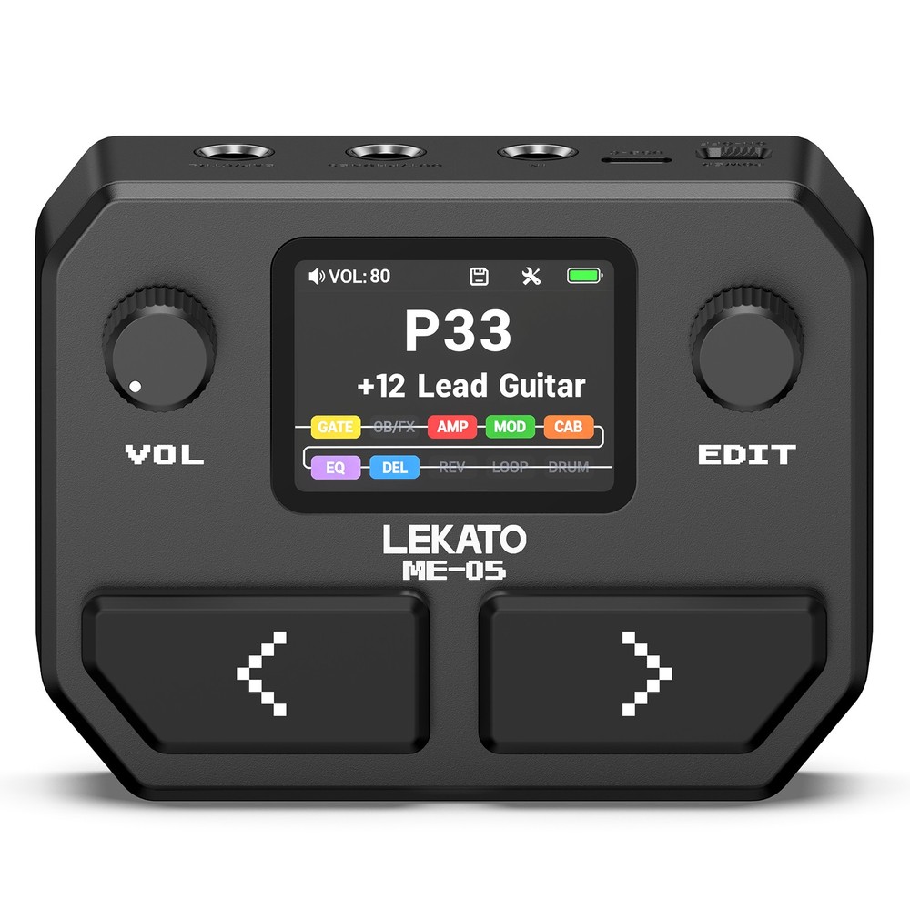 LEKATO Pocket Multi-Effects Guitar Pedal w/ 10 Effects Guitar Effects Processor