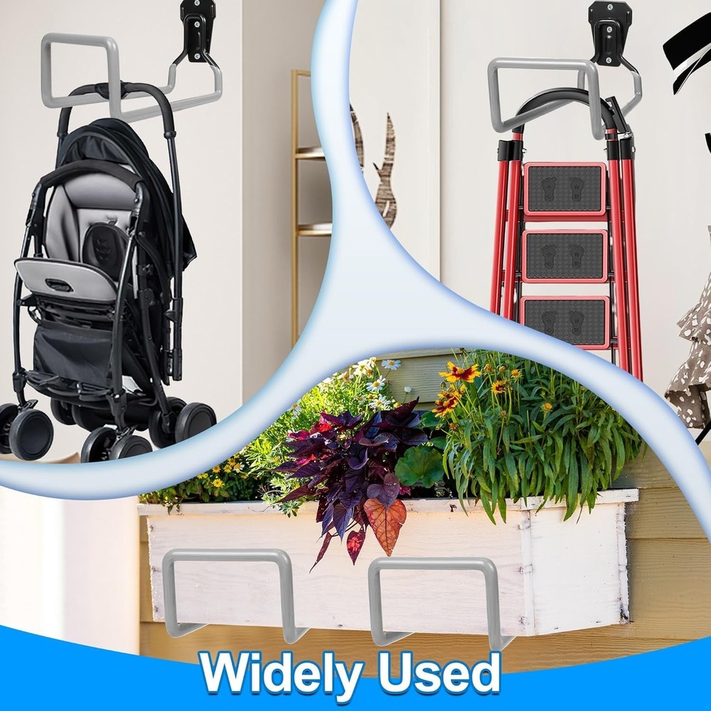 Brushed Iron Garden Hose Holder - Space-Saving Wall Mounted Hanger, 70lbs Cap.