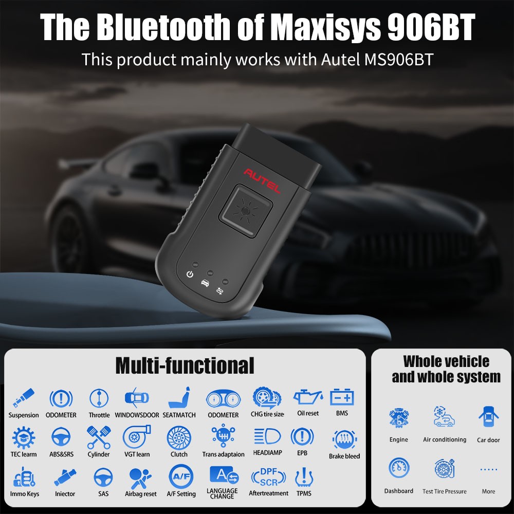Autel MaxiSYS-VCI 100 Bluetooth Vehicle Communication Interface for MS906BT US