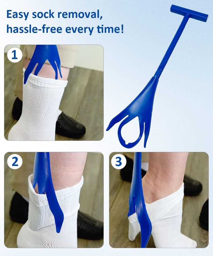 Osanchan Sock Aids for Putting On Socks, No Bending Flexible Basic, White