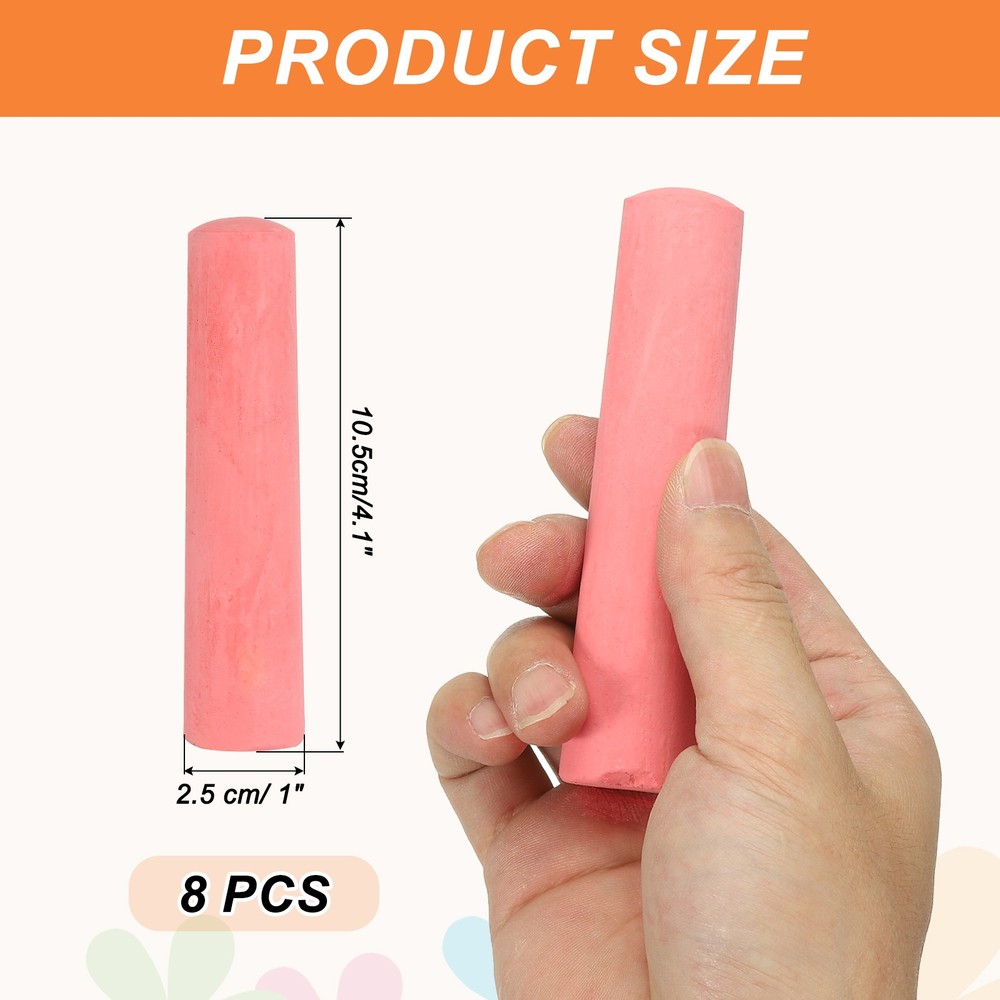 8PC Large Outdoor Dustless Chalk Red