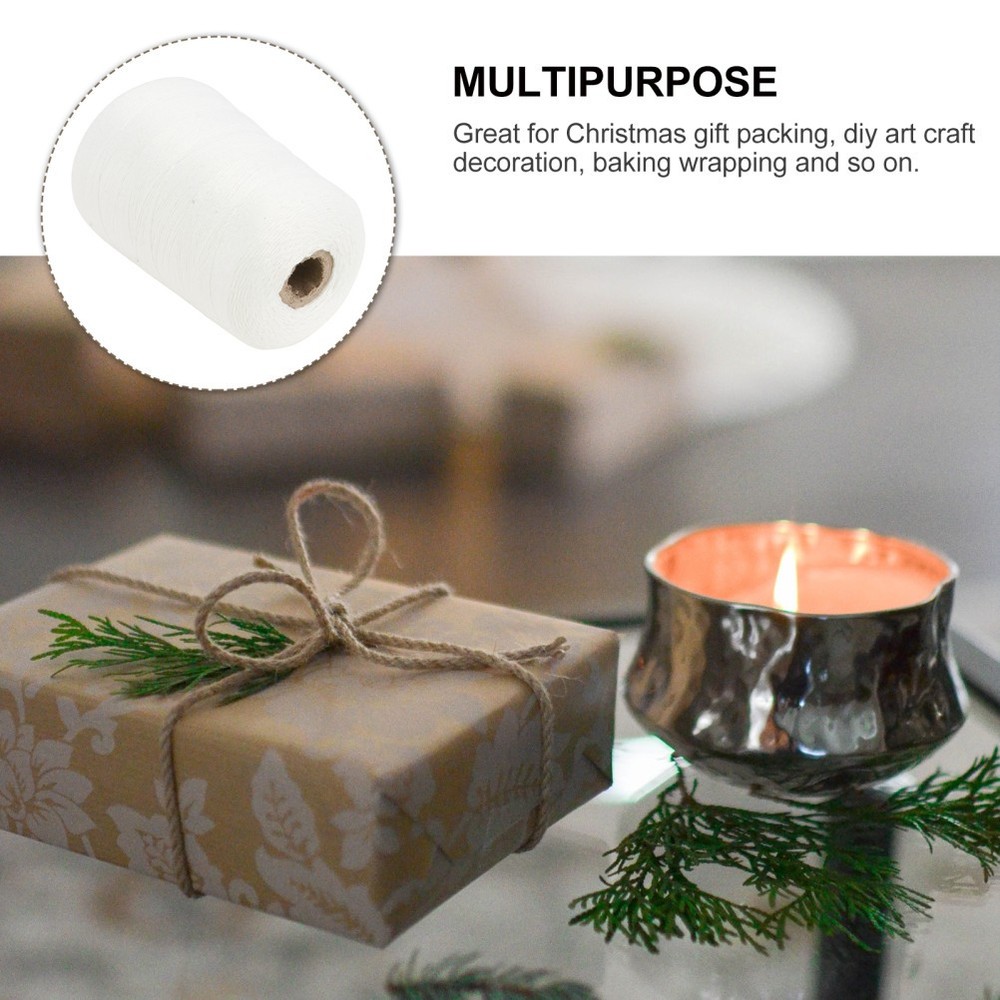 1 Roll 500M Fine Cotton Rope Durable Hanging Rope Woven Cotton String Bundle