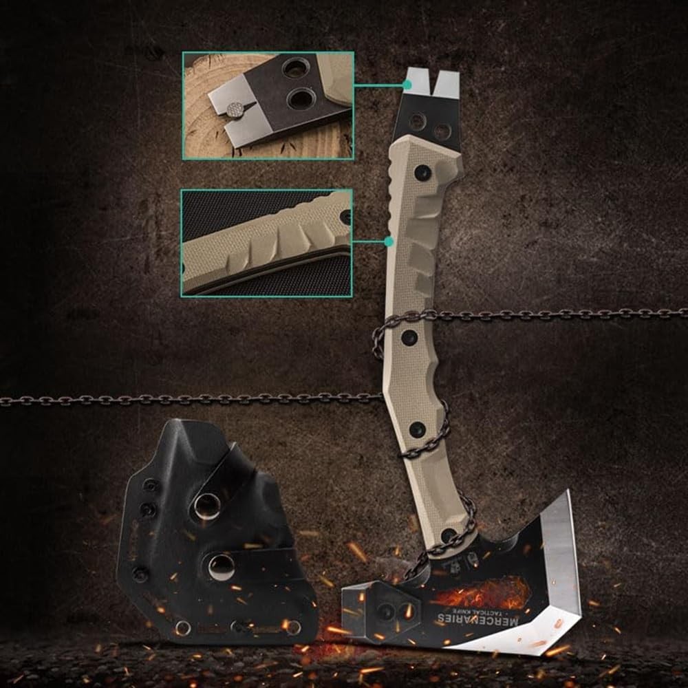 Mercenarys Tactical Engineer Axes Multifunctional Explosion-Proof Axe Camping...