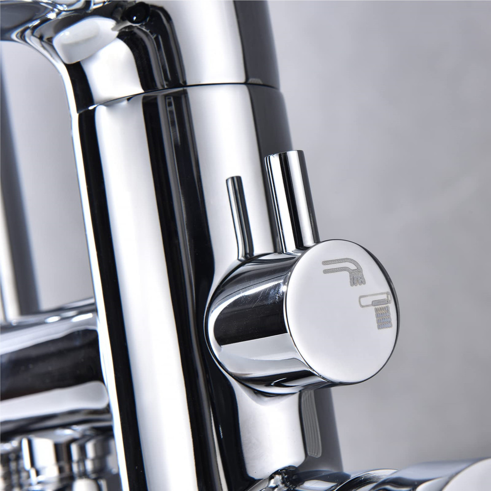 Floor Mount Bathtub Faucet 2 Function Solid Brass Chrome Finish Stable Base