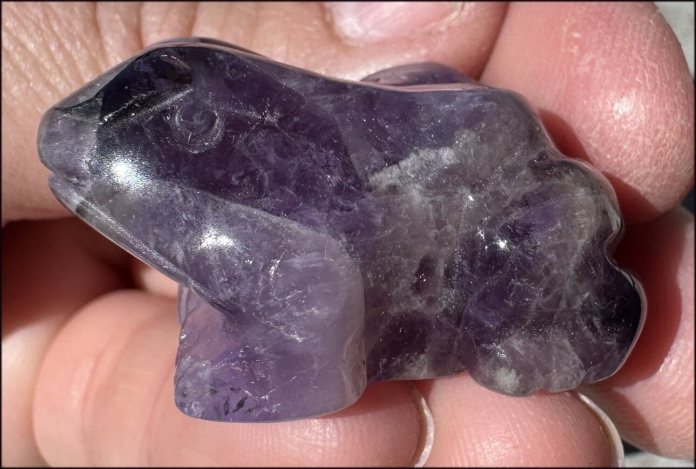 Chevron Amethyst FROG Totem - Dream Work, Crown Chakra