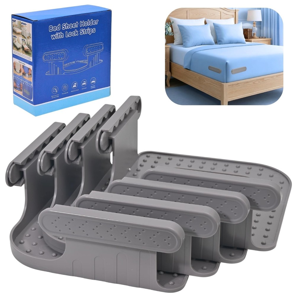 Bed Holders for Corners, Lock Holders, 4Pcs Fitted Holders Keep Sheets Firm &...