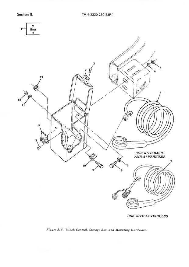 storage box/front winch controller, HMMWV 2540-01-209-6838