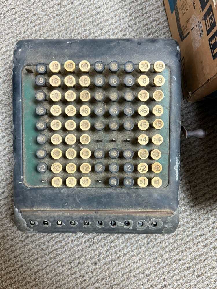 Antique Burroughs Adding Machine Old Calculator With handle