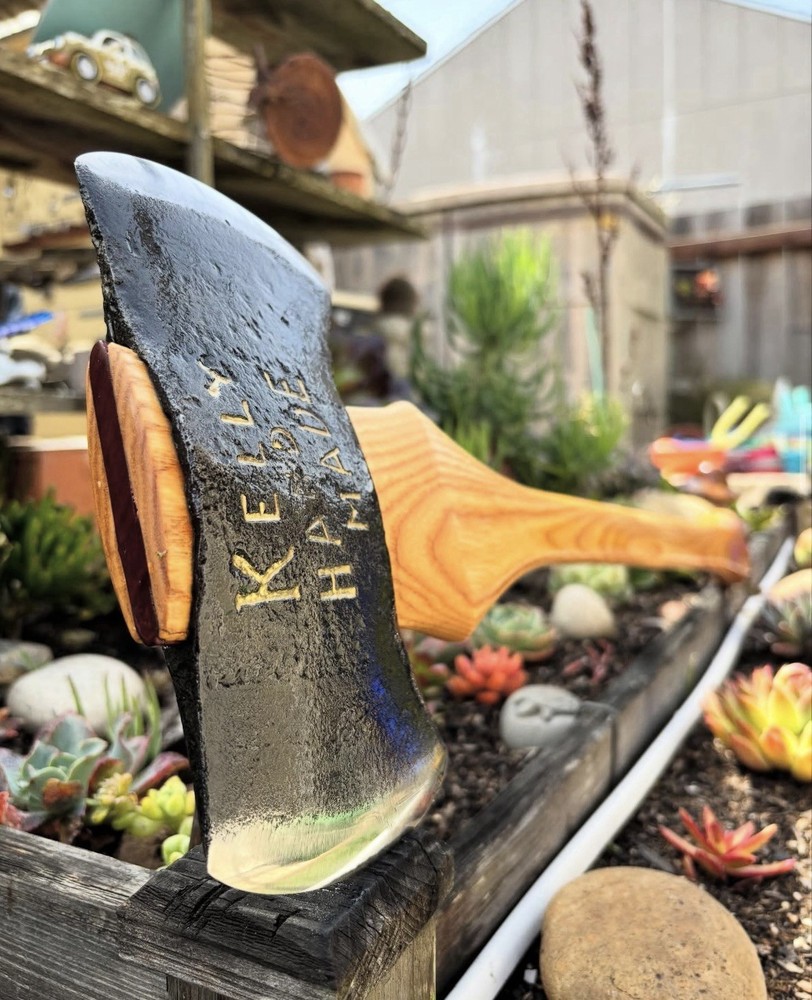 Kelly Hand Made Michigan Pattern Double Bit Axe on White Ash