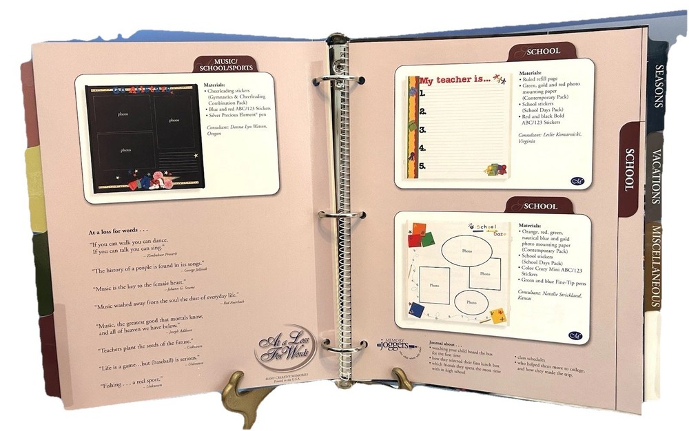 Creative Memories Page Patterns Organizer Scrapbooking 3 Ring Binder 2005