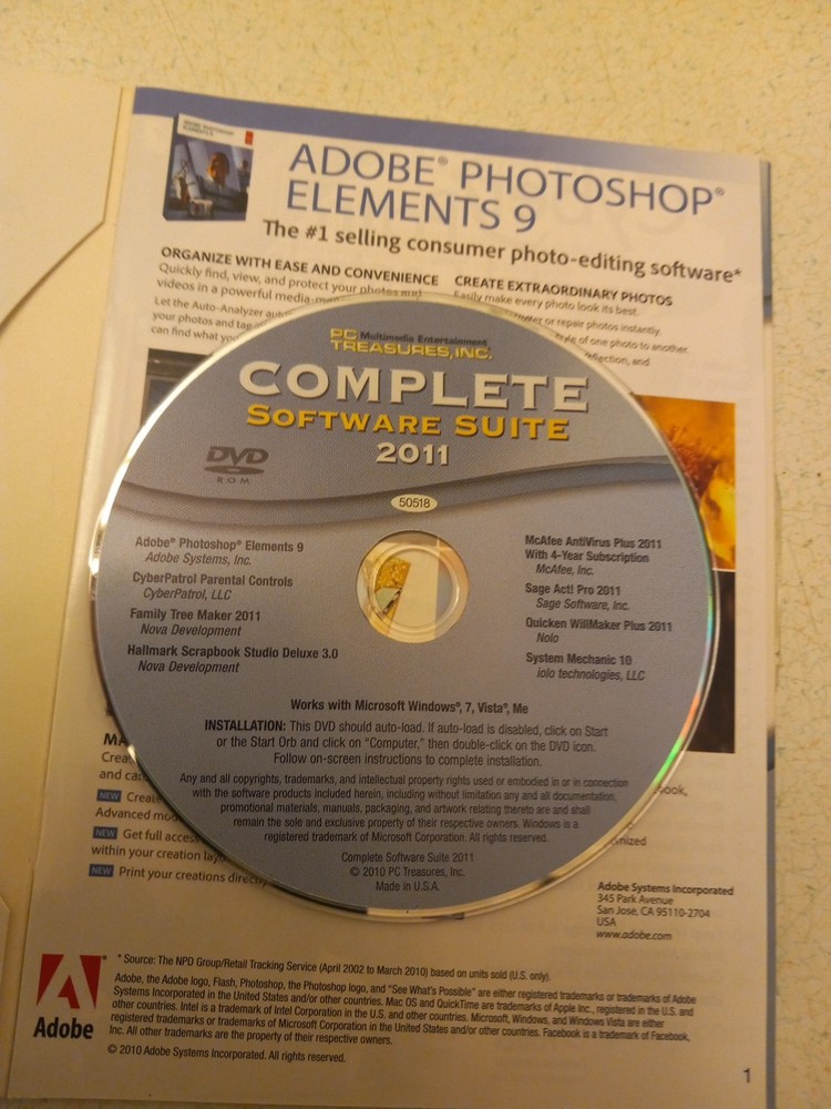 2011 Complete Software Suite For Microsoft Windows 7 PC