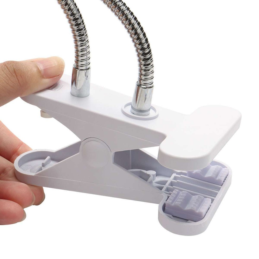 Flexible Double Head E27 LED Clamp/Clip-on Desk Light Work Table Lamp Holder