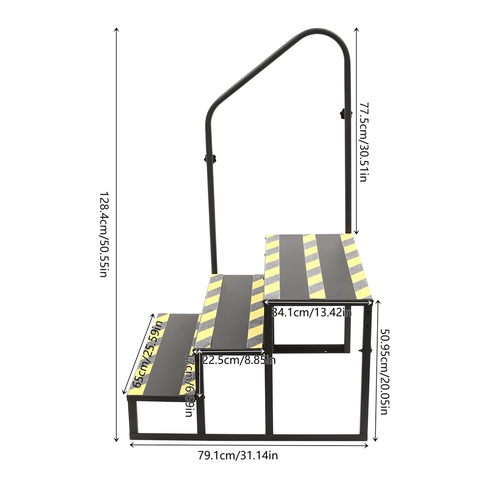 3-Step Portable Swimming Pool Ladder with Handrails for Secure Access