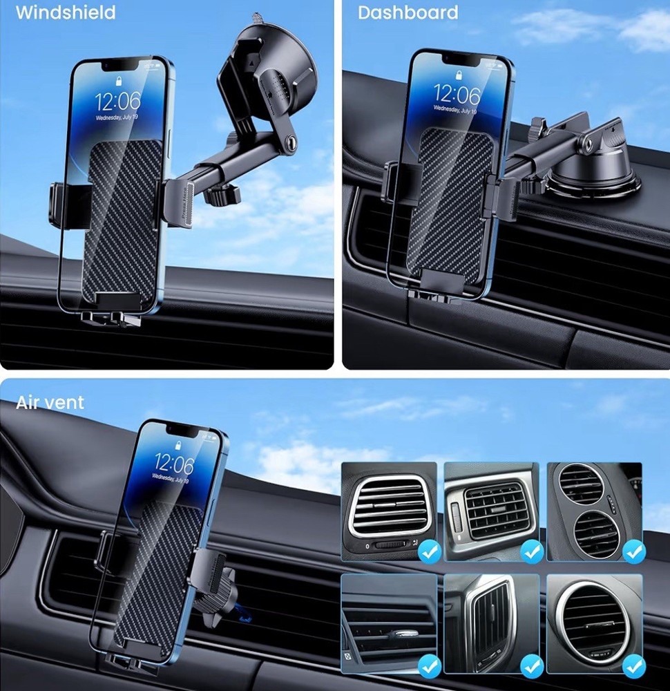 Cell Phone Car HolderDashboard/Windshield/Air Vent Hands-Free for iPhone Android