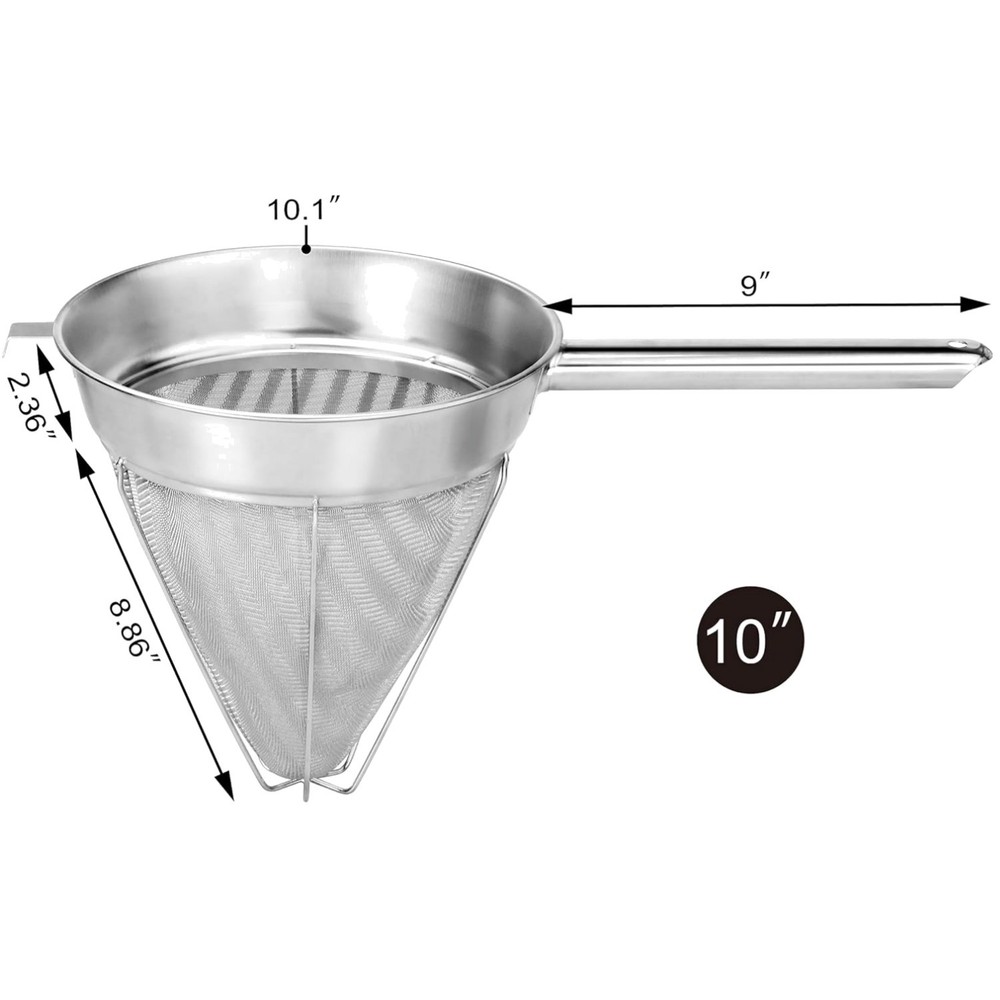 Commercial Grade 10" Stainless Steel Strainer