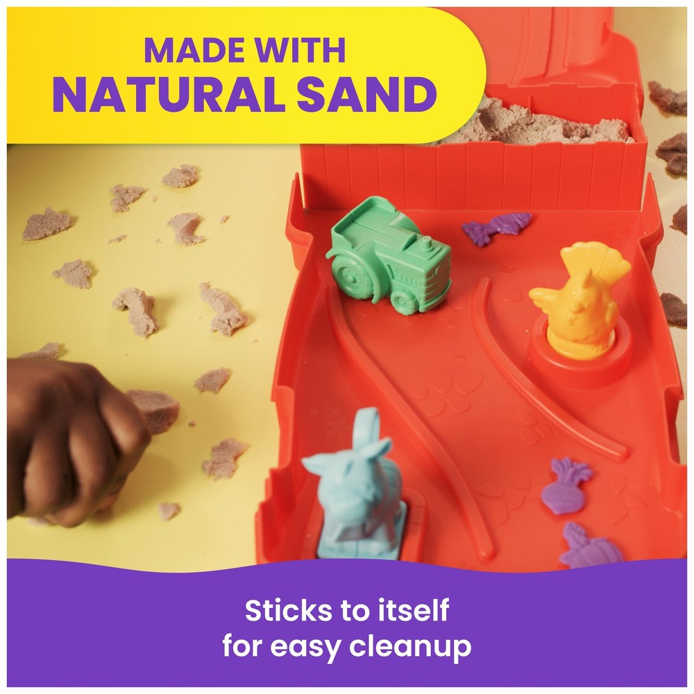 Kinetic Sand, Sandy Farm Set, Creative Easter Gifts, Includes 12oz Moldable P...