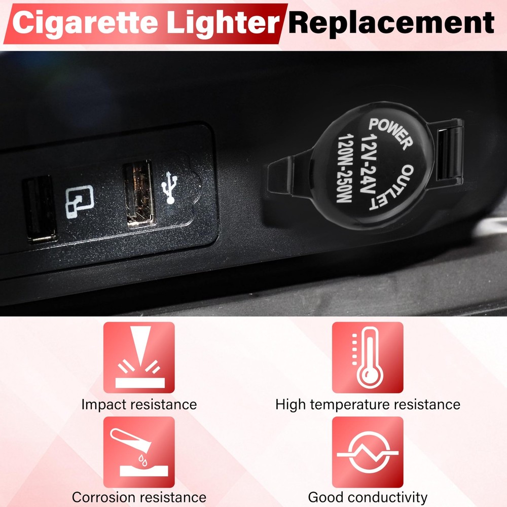 2 PCS Car Cigarette Lighter Socket, Replacement, 12 Volt...