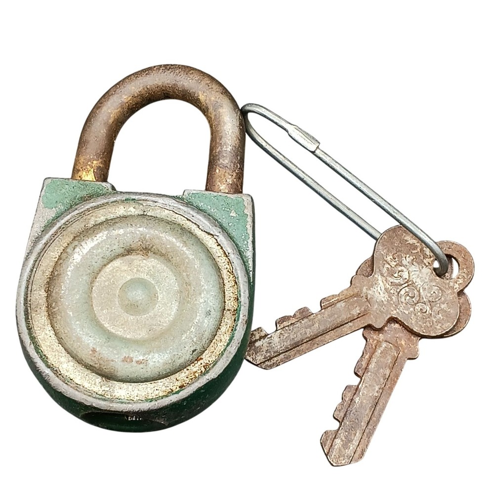 Unique Vintage Padlock with Two Keys