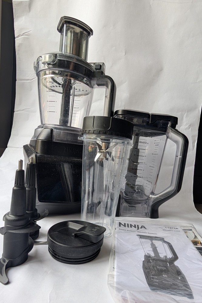 Ninja Smart Screen Blender System Pitcher Smoothie Chop CT672A SET Works!