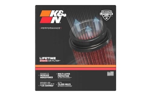 Engine Air Filter: Increase Power & Acceleration, Washable, Premium,