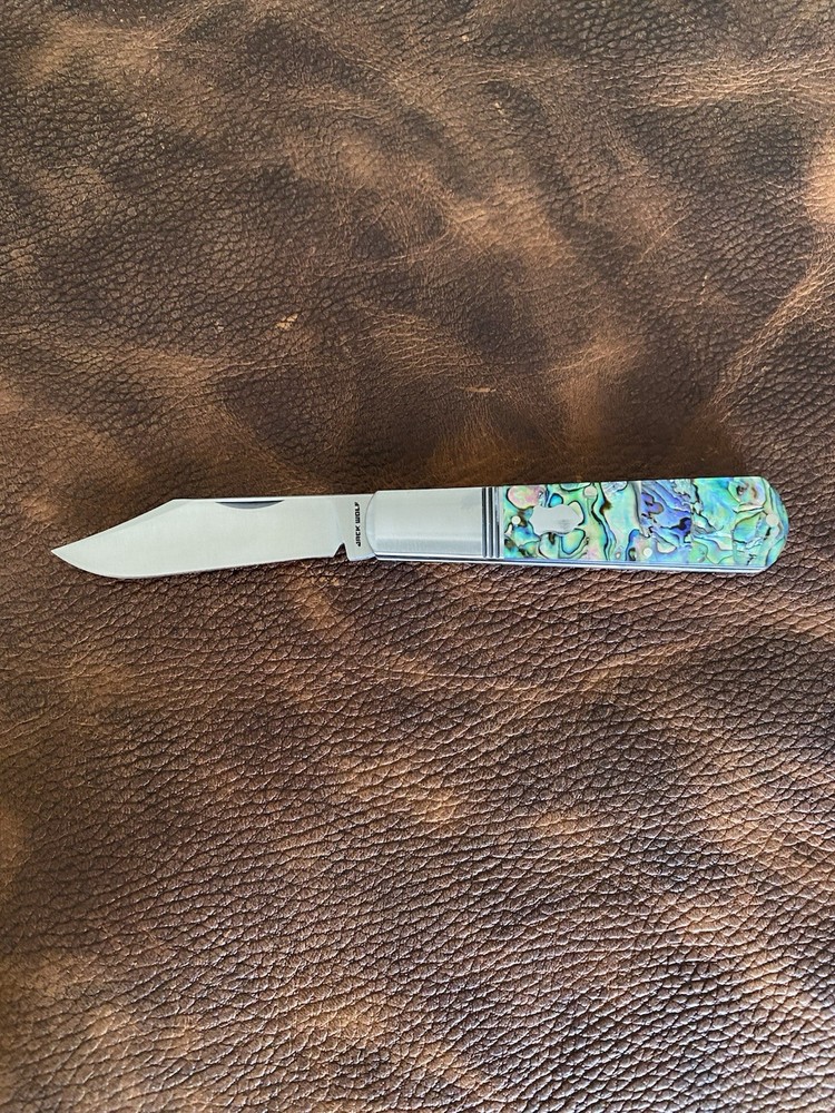 Jack Wolf Gateway Barlow-Abalone Handle w/ Handmade Custom Leather Sheath!