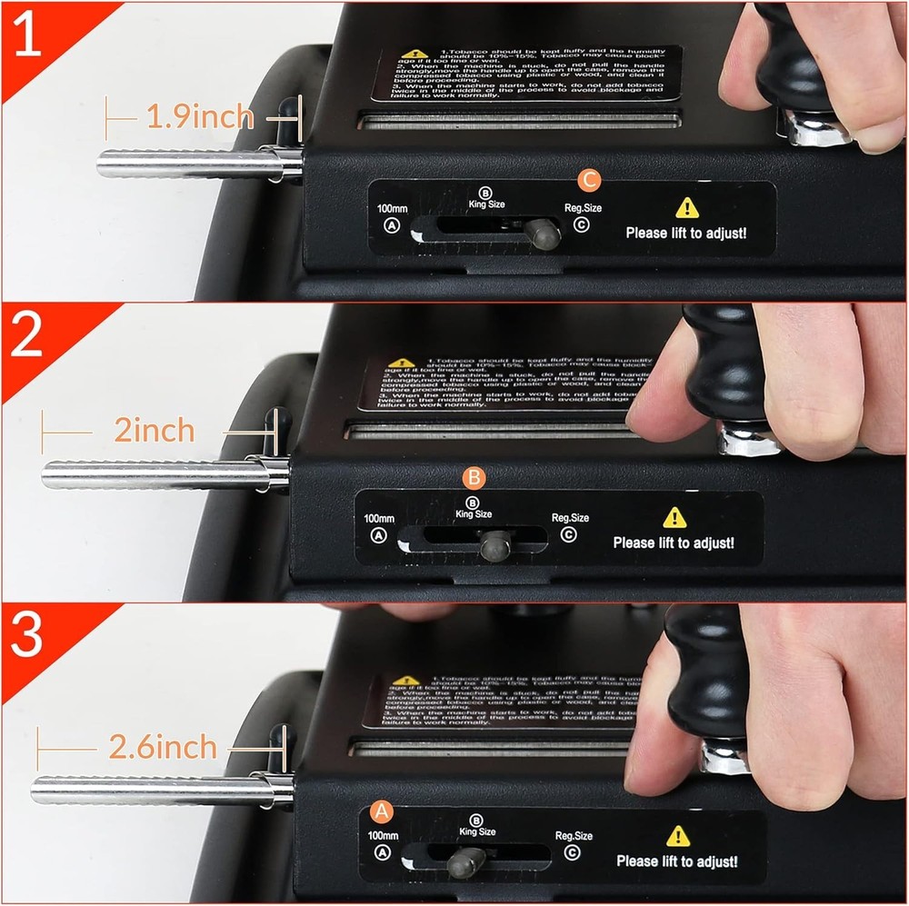 Manual Homemad Cigarette Rolling Machine + Tray & Case, Adjustable for King Size