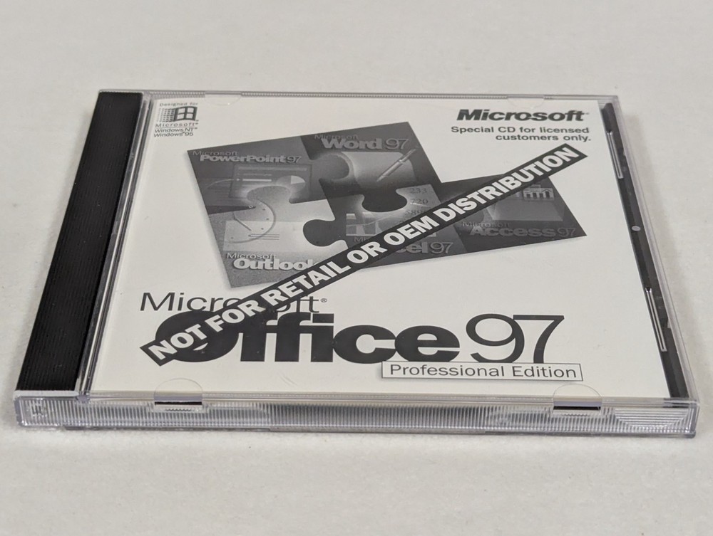 Microsoft Office 97 Professional Edition install CD with product key