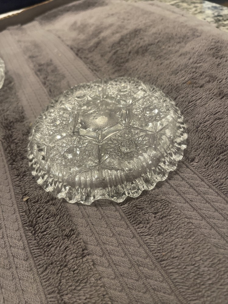Vintage Clear Glass Ashtray 4.5” Diameter