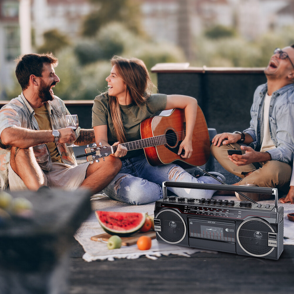 Portable Retro Cassette Player Bluetooth Connectivity Speaker AM/FM/SW, USB /SD