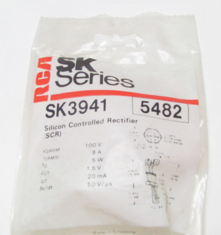 100V 8A Silicon Controlled Rectifier Diode - RCA SK3941 NTE5482