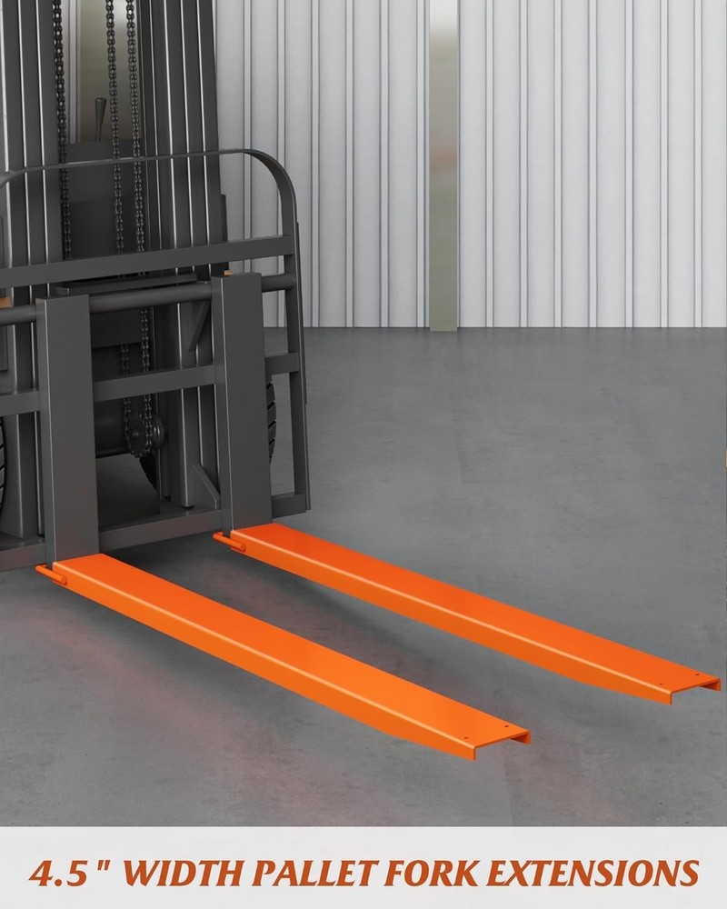 Heavy Duty Steel Fork Extensions 96" 4600LBS 4.5" Width 1 Pair for Forklift