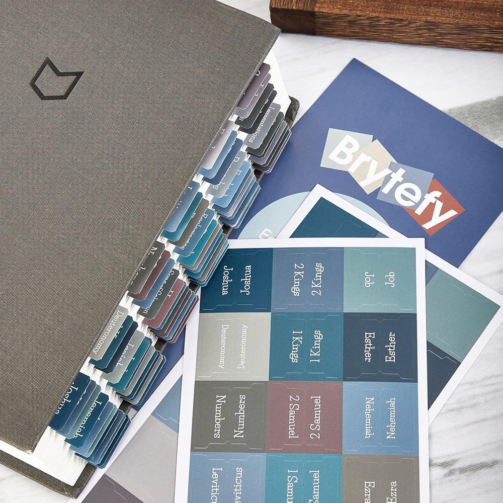 Laminated Bible Tabs Set with Positioning Guide - Perfect for Bible Study