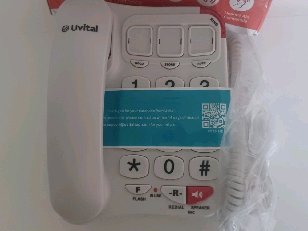 Big Button Phone for Seniors - Simple Basic Telephone for Elderly, White Telepho